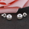 Wholesale Small Fresh Simple Natural Pearl Titanium Steel Geometric Earrings