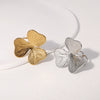 Wholesale Small Fresh Style Electroplated Stainless Steel Flower Pattern Ring For Women