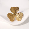 Wholesale Small Fresh Style Electroplated Stainless Steel Flower Pattern Ring For Women