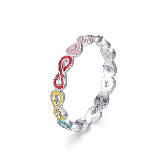 Wholesale Small Fresh Style S925 Sterling Silver Ring With Heart And Star Patterns And Dripping Glue Treatment For Women