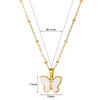 Wholesale Small Fresh White Sea Shell Star Moon Stainless Steel 18K Gold Plated Butterfly Pendant Necklace Unisex