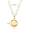 Wholesale Small Fresh White Sea Shell Star Moon Stainless Steel 18K Gold Plated Butterfly Pendant Necklace Unisex