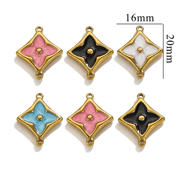 Wholesale Small Jewelry Pendant Stainless Steel Geometric Electroplated Oil Drop Craft Handmade For Necklace And Bracelet
