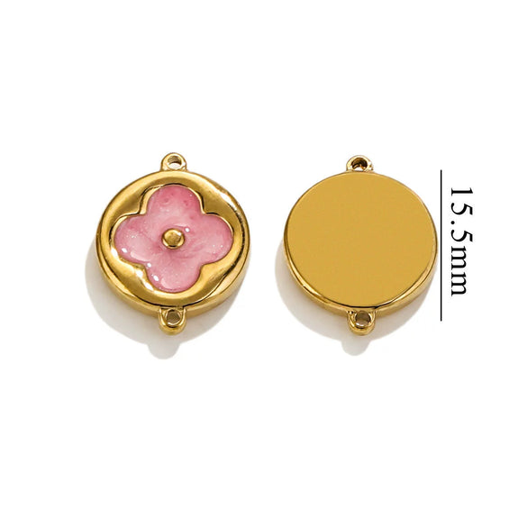 Wholesale Small Jewelry Pendant Stainless Steel Geometric Electroplated Oil Drop Craft Handmade For Necklace And Bracelet