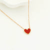 Wholesale Small Red Heart Titanium Steel Rose Gold Simple Clavicle Chain Necklace For Female With Niche Design
