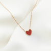 Wholesale Small Red Heart Titanium Steel Rose Gold Simple Clavicle Chain Necklace For Female With Niche Design