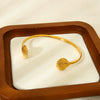 Wholesale Small Scallopshaped Open Stainless Steel 18K Gold Plated Bracelet Oceanthemed Jewelry For Women