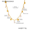 Wholesale Small Shell Geometric Freshwater Pearl Stainless Steel Necklace With Electroplating Creative Design For Women