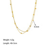 Wholesale Small Square Double Layer Titanium Steel Electroplated Snake Bone Chain Necklace For Women