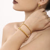 Wholesale Small Steel Ball Handstring Stainless Steel Pvd Electroplated Geometric Beaded Bracelet For Women