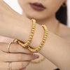 Wholesale Small Steel Ball Handstring Stainless Steel Pvd Electroplated Geometric Beaded Bracelet For Women