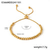 Wholesale Small Steel Ball Handstring Stainless Steel Pvd Electroplated Geometric Beaded Bracelet For Women
