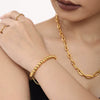 Wholesale Small Steel Ball Handstring Stainless Steel Pvd Electroplated Geometric Beaded Bracelet For Women