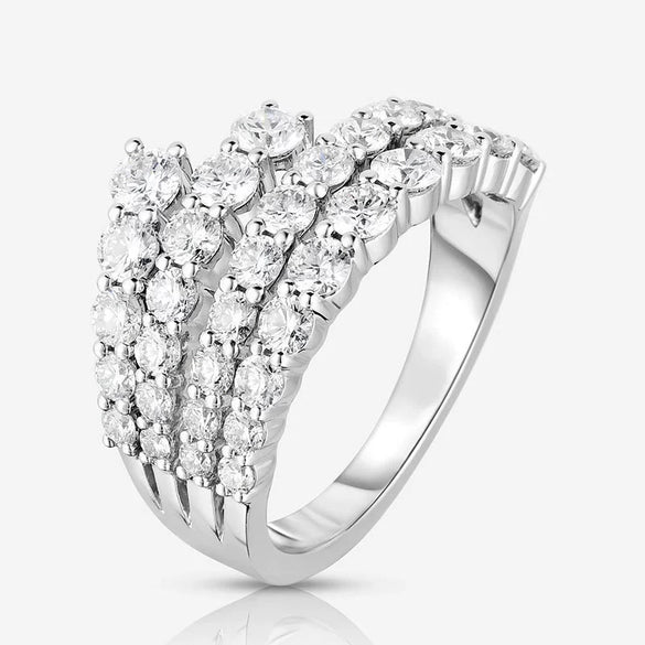Wholesale Small Zircon Inlaid Copper Geometric Ring Stackable Allmatch For Women