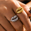 Wholesale Smile Lip Ring Titanium Steel Pvd Electroplated Opening Adjustable Ring Geometric Style