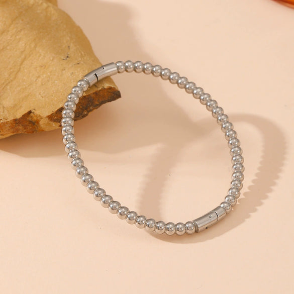 Wholesale Smooth Buckle Bamboo Style Titanium Steel Bracelet With Electroplating