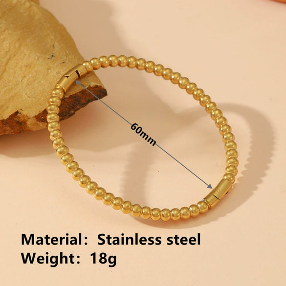 Wholesale Smooth Buckle Bamboo Style Titanium Steel Bracelet With Electroplating