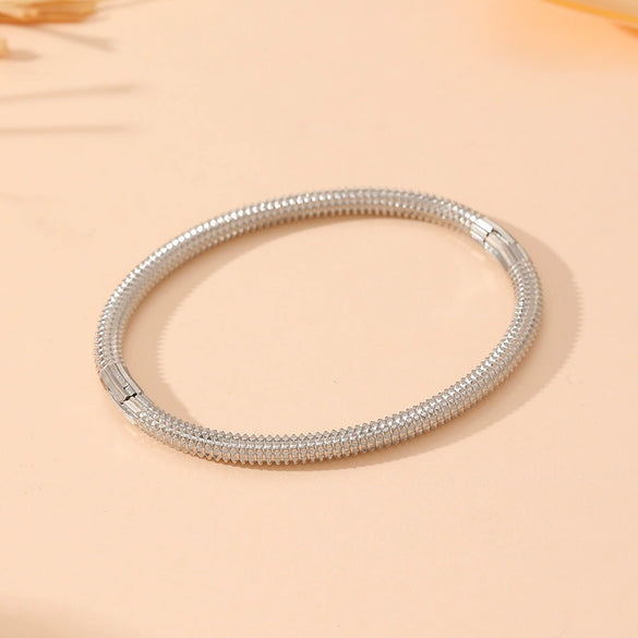 Wholesale Smooth Buckle Bamboo Style Titanium Steel Bracelet With Electroplating