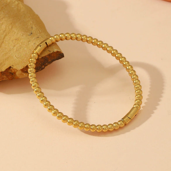 Wholesale Smooth Buckle Bamboo Style Titanium Steel Bracelet With Electroplating
