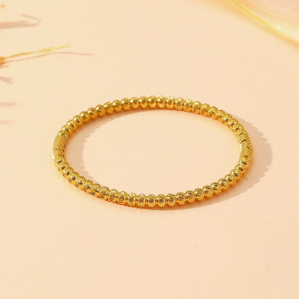 Wholesale Smooth Buckle Bamboo Style Titanium Steel Bracelet With Electroplating