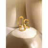 Wholesale Smooth Line Shaped Open Ring In Stainless Steel With Electroplating And Unique Line Design