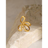 Wholesale Smooth Line Shaped Open Ring In Stainless Steel With Electroplating And Unique Line Design