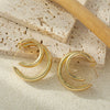 Wholesale Smooth Metal Cshaped Double Earrings In Exaggerated Ins Style With Goldplated Electroplating For Women