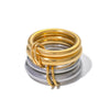 Wholesale Smooth Metal Two Piece Unisex Ring Made Of Stainless Steel With Electroplating Treatment