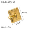 Wholesale Smooth Oversized Geometric Square Conch Stainless Steel Ring With 18K Furnace Vacuum Plating For Women