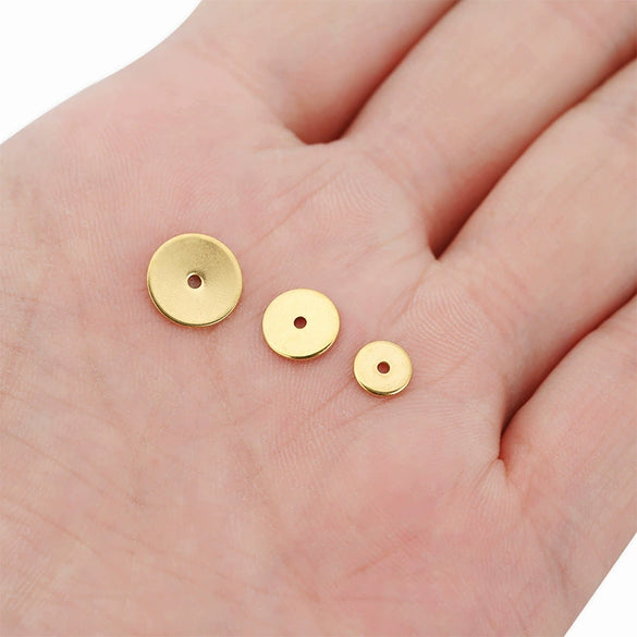 Wholesale Smooth Round Abacus Beads Stainless Steel Bracelet Accessories Jewelry Spacer Beads With Electroplating