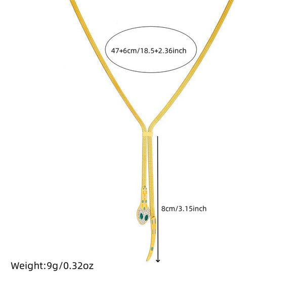 Wholesale Snake Bone Chain Ladies Necklace Stainless Steel Gold Plated Animal Zodiac Style