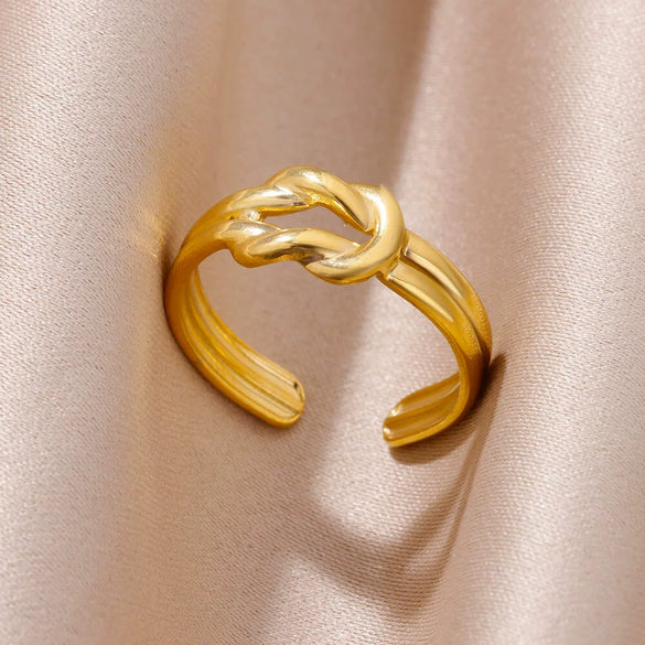 Wholesale Snake Clover Devil's Eye Ring Stainless Steel 18K Gold Plated Geometric Style Electroplating Unisex
