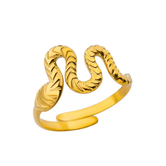 Wholesale Snake Clover Devil's Eye Ring Stainless Steel 18K Gold Plated Geometric Style Electroplating Unisex