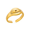 Wholesale Snake Clover Devil's Eye Ring Stainless Steel 18K Gold Plated Geometric Style Electroplating Unisex