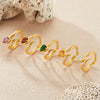 Wholesale Snake Finger Ring S925 Sterling Silver 18K Gold Natural Color Energy Crystal Jewelry Geometric Style Set With Gems
