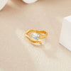 Wholesale Snake Finger Ring S925 Sterling Silver 18K Gold Natural Color Energy Crystal Jewelry Geometric Style Set With Gems