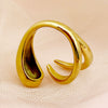 Wholesale Snake Open Ring Stainless Steel 14K Gold Plated Geometric Animal Style Women's Ring
