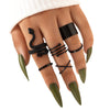 Wholesale Snake Ring Set Alloy Geometric Zodiac Snake Punk Style Electroplated