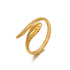 Wholesale Snake Ring Stainless Steel 18K Gold Plated Animal Zodiac Style For Ladies