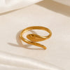 Wholesale Snake Ring Stainless Steel 18K Gold Plated Animal Zodiac Style For Ladies