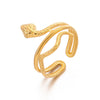 Wholesale Snake Ring Stainless Steel 18K Gold Plated Animals Zodiac Punk Style For Women