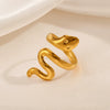 Wholesale Snake Ring Stainless Steel 18K Gold Plated Hip Hop Punk Style Opening Adjustable