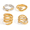 Wholesale Snake Ring Titanium Steel Animal Style Geometric Women's Jewelry Electroplated