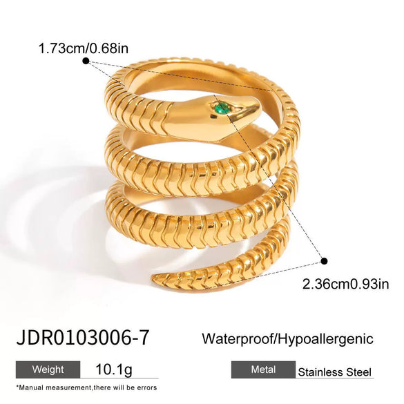 Wholesale Snake Ring Titanium Steel Animal Style Geometric Women's Jewelry Electroplated