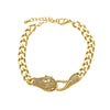 Wholesale Snake Shape Chain Bracelet Copper Gold Plated Electroplated With Geometric Pattern For Women And Unisex