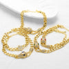Wholesale Snake Shape Chain Bracelet Copper Gold Plated Electroplated With Geometric Pattern For Women And Unisex