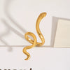 Wholesale Snake Shaped Opening Stainless Steel Personality Ring With Pvd Furnace Vacuum Real Gold Plating And Geometric Pattern