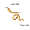 Wholesale Snake Shaped Opening Stainless Steel Personality Ring With Pvd Furnace Vacuum Real Gold Plating And Geometric Pattern