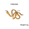 Wholesale Snake Shaped Opening Stainless Steel Personality Ring With Pvd Furnace Vacuum Real Gold Plating And Geometric Pattern