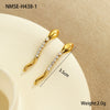 Wholesale Snake Zodiac Animal Style Stainless Steel 18K Electroplated Diamond Earrings And Necklace Set